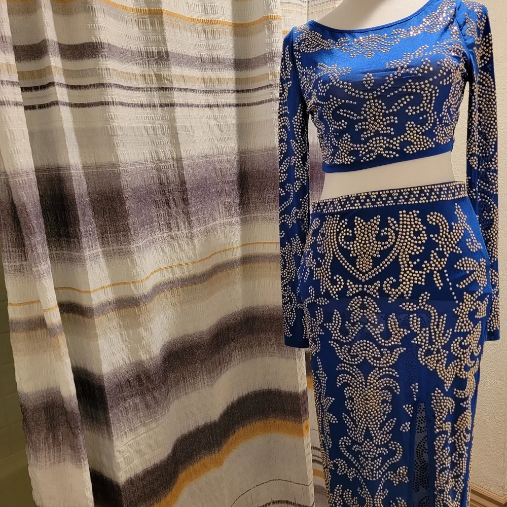 Size small royal blue 2 piece dress - Picture 1 of 2